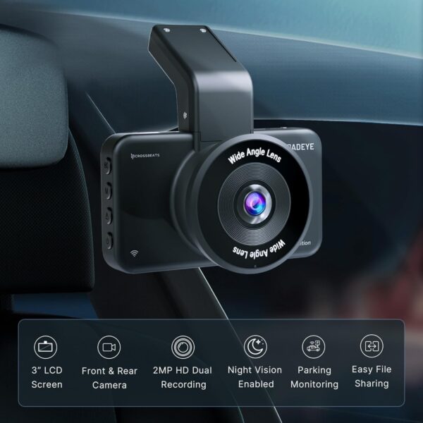 CrossBeats RoadEye 2.0 Front & Rear Dual Dash Camera